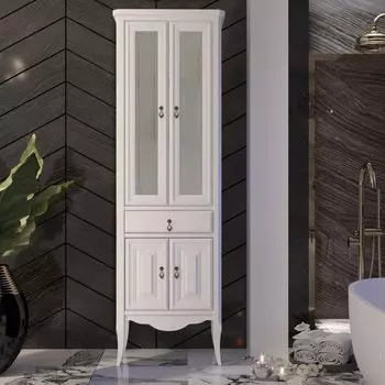 Шкаф-пенал Opadiris Лоренцо 56 двустворчатый, белый матовый