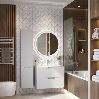 Шкаф-пенал Prato Прато 35 см, светло-серый матовый 240 03-18080-16 00 БЕЛ