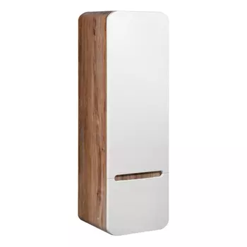 Шкаф-пенал Runo Ницца 35 темное дерево, белый, правый