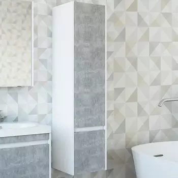 Шкаф-пенал Sanflor Калипсо R, белый, ателье светлый