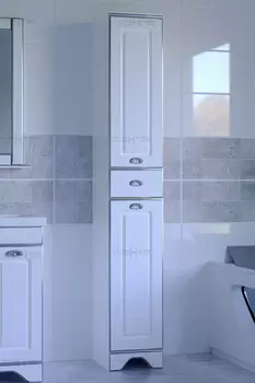 Шкаф-пенал СанТа Мадрид 30, серебрянная патина