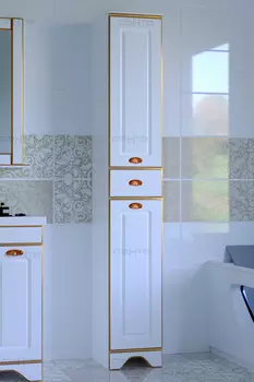 Шкаф-пенал СанТа Мадрид 30, золотая патина