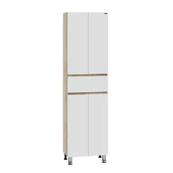 Шкаф-пенал СанТа Марс 50 напольный, янтарное дерево/белый