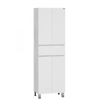 Шкаф-пенал СанТа Марс 60 напольный, светлое дерево/белый