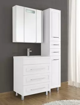 Шкаф-пенал Vod-Ok Арабеска 35 R с бельевой корзиной, белый