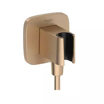 Шланговое подключение Hansgrohe Fixfit Q 26887140 для душа с держателем лейки шлифованная бронза