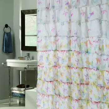 Штора для ванной Carnation Home Fashions Carmen с бабочками