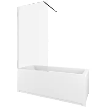 Шторка на ванну Allen Brau Infinity 3 80 3.21061.BA 83х160 см профиль серебро браш, стекло прозрачное