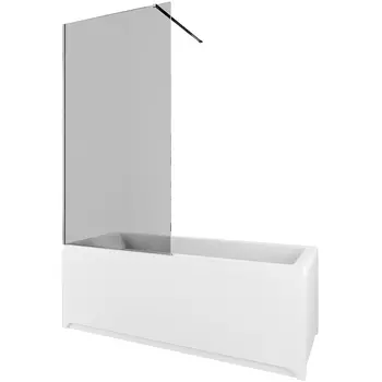 Шторка на ванну Allen Brau Infinity 3 80 3.21062.BA.T 83х160 см профиль серебро браш, стекло тонированное