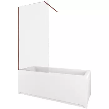 Шторка на ванну Allen Brau Infinity 3 80 3.21065.60 83х160 см профиль медь браш, стекло прозрачное