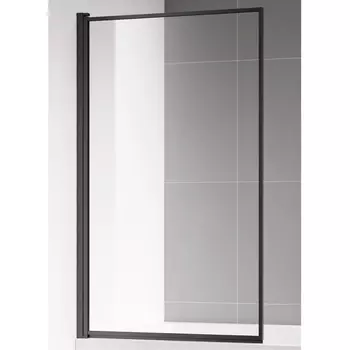 Шторка на ванну AQUAme AQM2859-9-L 90х140 см, стекло прозрачное, профиль черный