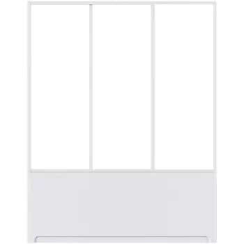 Шторка на ванну Bas Ахин, Мальта, Атланта, Нептун, Индика 3 створки, профиль белый, стекло прозрачное