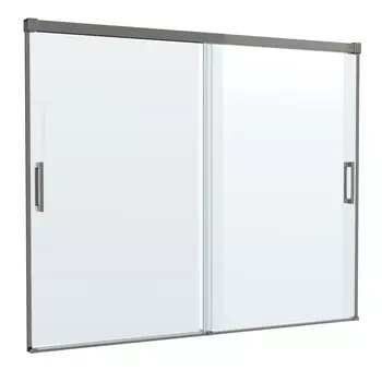 Шторка на ванну Cezares Tandem Soft VF 2 180/145 C GM IV профиль оружейная сталь, стекло прозрачное