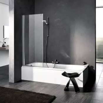 Шторка на ванну Kermi Pega DFL 75х150 профиль серебро, стекло прозрачное