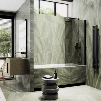 Шторка на ванну Maybah Glass MGV-606-6 50х140 см, профиль черный, стекло бронза