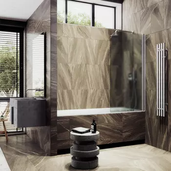 Шторка на ванну Maybah Glass MGV-610-5 50х140 см, профиль хром матовый, стекло сатин