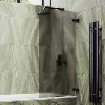 Шторка на ванну Maybah Glass MGV-647-6 40,5х140 см, профиль черный, стекло бронза матовое