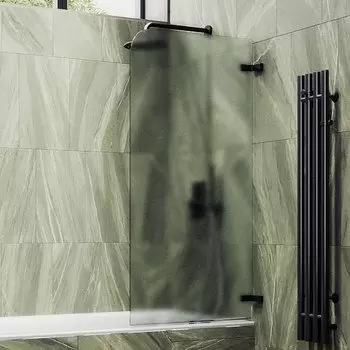 Шторка на ванну Maybah Glass MGV-648-6 40,5х140 см, профиль черный, стекло сатин