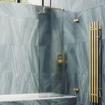 Шторка на ванну Maybah Glass MGV-648-3 40,5х140 см, профиль золото, стекло сатин