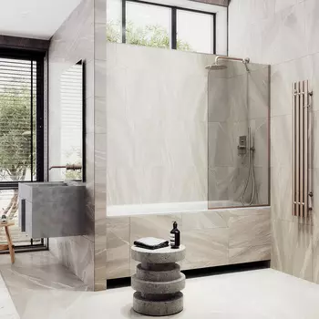 Шторка на ванну Maybah Glass MGV-71-2у 90х140 см, профиль бронза, стекло бронза