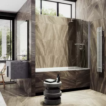 Шторка на ванну Maybah Glass MGV-771-5 50х140 см, профиль хром матовый, стекло бронза