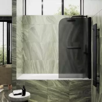 Шторка на ванну Maybah Glass MGV-774-6 50х140 см, профиль черный стекло, графит матовый