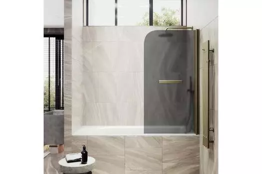 Шторка на ванну Maybah Glass MGV-774-2 50х140 см, профиль бронза стекло, графит матовый