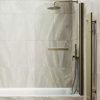 Шторка на ванну Maybah Glass MGV-776-2 60х140 см, профиль бронза, стекло прозрачное