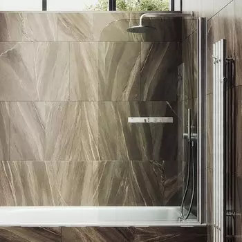 Шторка на ванну Maybah Glass MGV-776-5 60х140 см, профиль хром матовый, стекло прозрачное