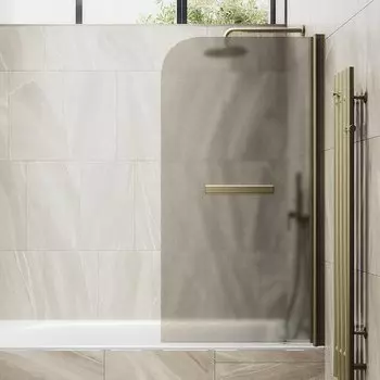 Шторка на ванну Maybah Glass MGV-778-2 60х140 см, профиль бронза, стекло бронза матовое