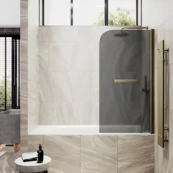 Шторка на ванну Maybah Glass MGV-780-2 60х140 см, профиль бронза, стекло графит матовый