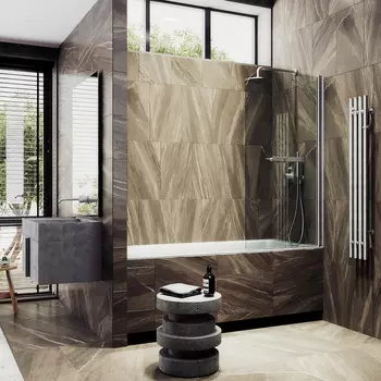 Шторка на ванну Maybah Glass MGV-782-5 70х140 см, профиль хром матовый, стекло прозрачное