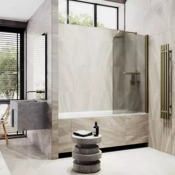 Шторка на ванну Maybah Glass MGV-784-2 70х140 см, профиль бронза, стекло бронза матовое