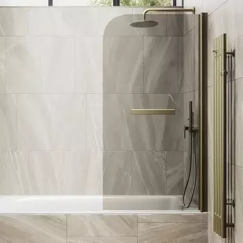Шторка на ванну Maybah Glass MGV-789-2 80х140 см, профиль бронза, стекло бронза