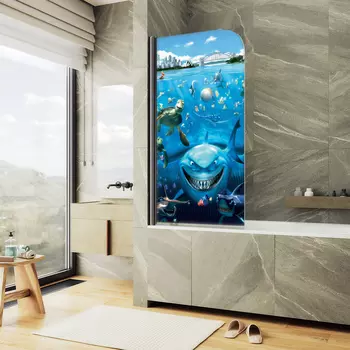 Шторка на ванну Maybah Glass MGV-929-ФП005-6 70х140 см, профиль черный, стекло с узором