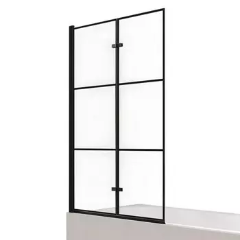 Шторка на ванну NEW TRENDY Superia Black P-0054