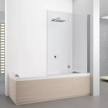 Шторка на ванну Novellini Young Y21BSV120D-1K 120х151,6 см, профиль хром, стекло прозрачное