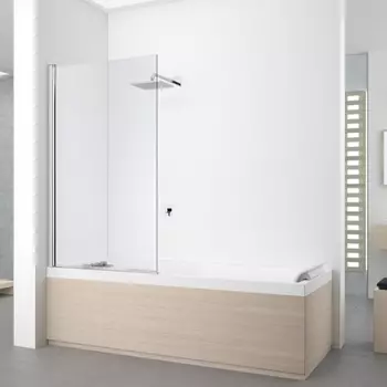 Шторка на ванну Novellini Young Y21V85-1K 85х151,6 см, профиль хром, стекло прозрачное