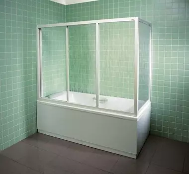 Шторка на ванну Ravak AVDP3-160 Grape, профиль белый