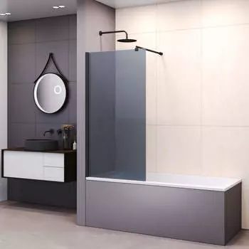 Шторка на ванну RGW Screens SC-051B 80x150 профиль черный, стекло тонированное