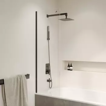 Шторка на ванну RGW Screens SC-056B 40x150 профиль черный, стекло прозрачное