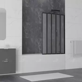 Шторка на ванну RGW Screens SC-22B 120x150 профиль черный, стекло прозрачное