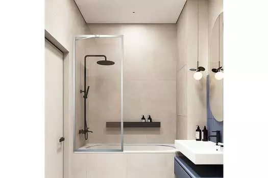 Шторка на ванну Veconi Palau PL85-90-01-C7 90х150 профиль хром, стекло прозрачное