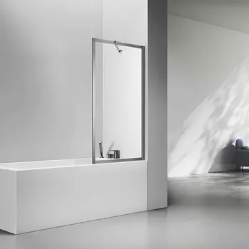 Шторка на ванну Veconi Palau PL85GR-90-01-C7 90х150 профиль брашированный графит, стекло прозрачное