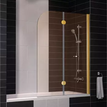 Шторка на ванну Vegas Glass E2V 0120 09 05 R профиль золото, стекло бронза