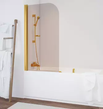 Шторка на ванну Vegas Glass EV 0075 09 05 L профиль золото, стекло бронза