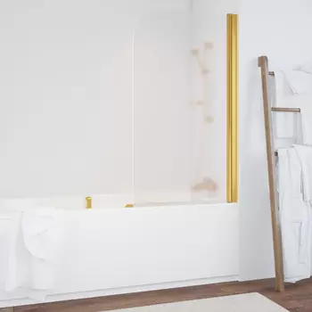 Шторка на ванну Vegas Glass EV 0075 09 10 R профиль золото, стекло сатин