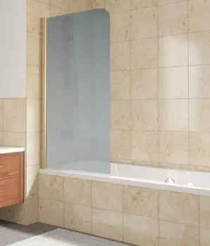 Шторка на ванну Vegas Glass EV Lux 0075 05 10 L профиль бронза, стекло сатин