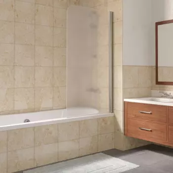 Шторка на ванну Vegas Glass EV Lux 0075 08 10 R профиль глянцевый хром, стекло сатин