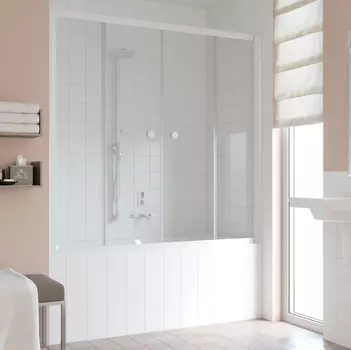 Шторка на ванну Vegas Glass Z2V 0150 01 01 профиль белый, стекло прозрачное